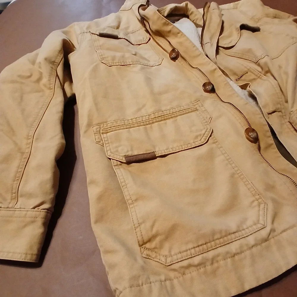 Cabelas Roughneck Jacket Mens Large Sherpa Lined Canvas Field Coat Warm